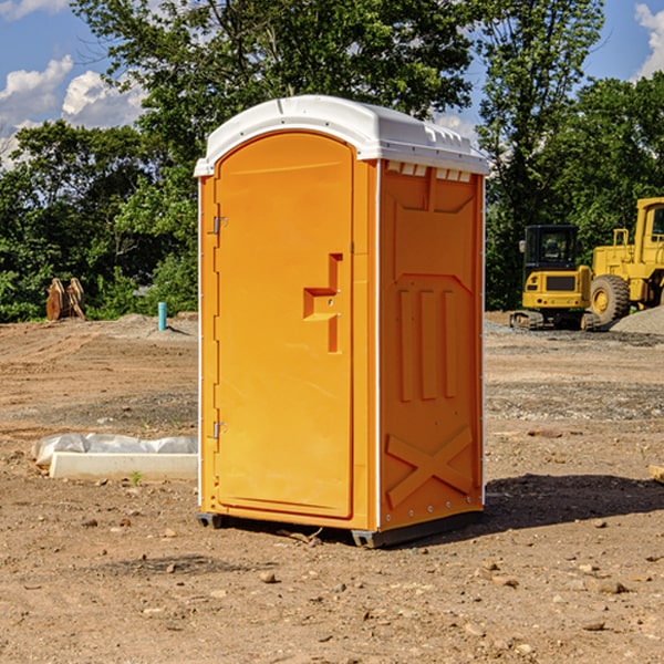 how often are the porta potties cleaned and serviced during a rental period in Marshall County